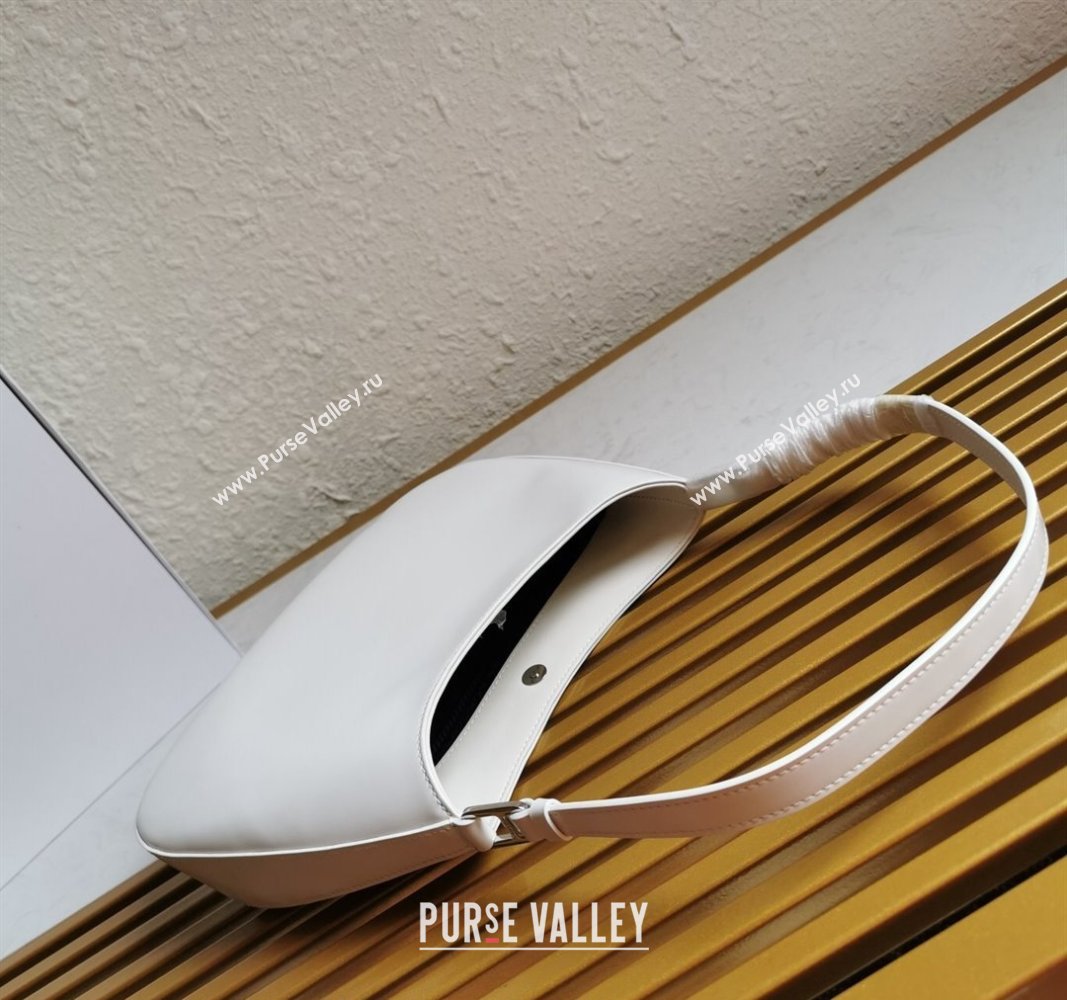 Prada Cleo Brushed Leather Hobo Bag 1BC499 White1 2024 (YZ-240524098)