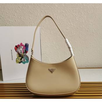 Prada Cleo Brushed Leather Hobo Bag 1BC499 Beige 2024 (YZ-240524101)