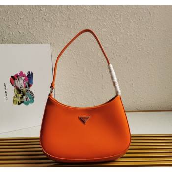 Prada Cleo Brushed Leather Hobo Bag 1BC499 Orange 2024 (YZ-240524103)