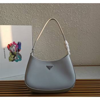 Prada Cleo Brushed Leather Hobo Bag 1BC499 Light Grey 2024 (YZ-240524106)