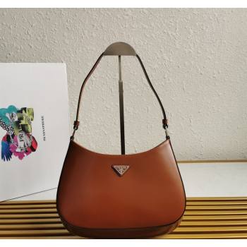 Prada Cleo Brushed Leather Hobo Bag 1BC499 Brown 2024 (YZ-240524107)