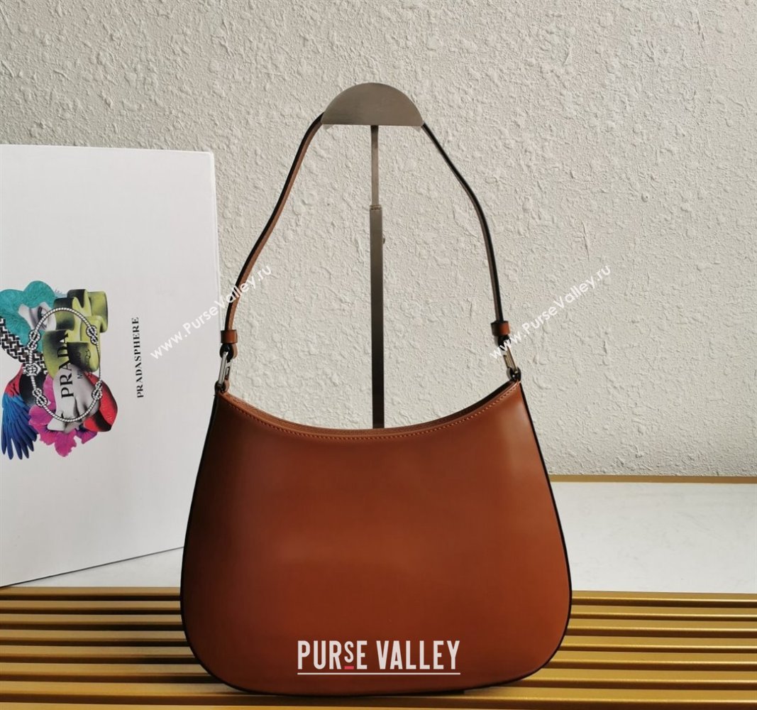 Prada Cleo Brushed Leather Hobo Bag 1BC499 Brown 2024 (YZ-240524107)