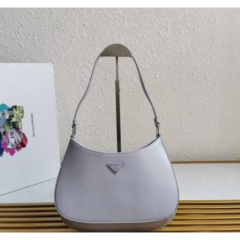 Prada Cleo Brushed Leather Hobo Bag 1BC499 Light Purple 2024 (YZ-240524108)