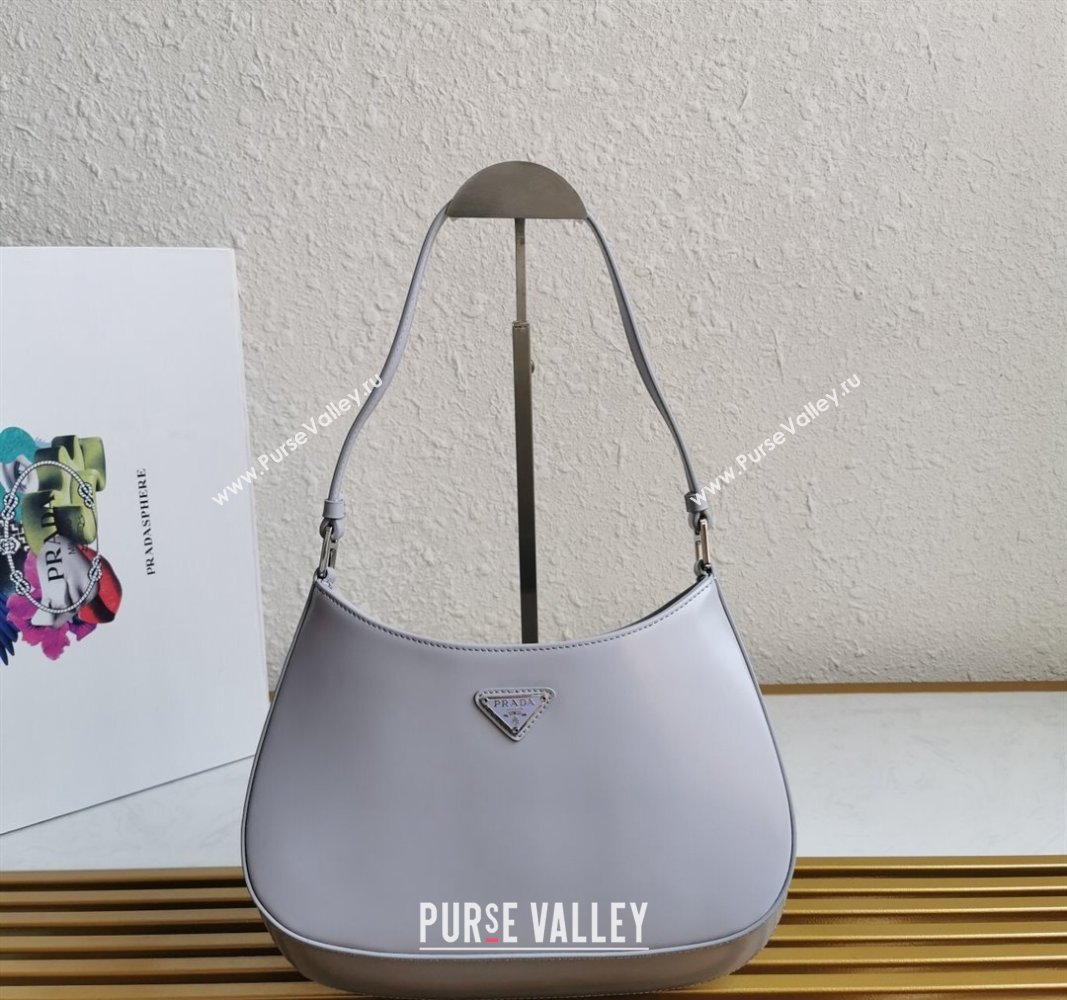 Prada Cleo Brushed Leather Hobo Bag 1BC499 Light Purple 2024 (YZ-240524108)