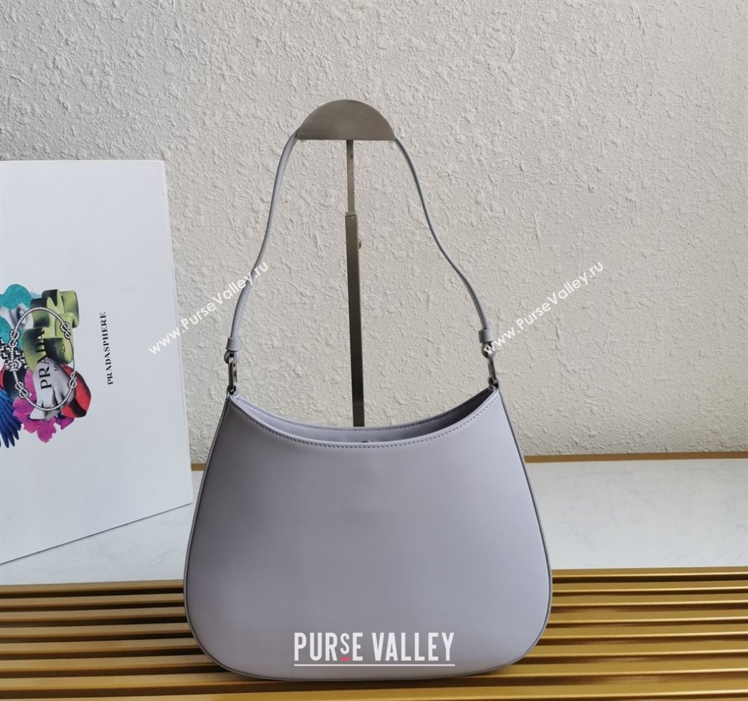 Prada Cleo Brushed Leather Hobo Bag 1BC499 Light Purple 2024 (YZ-240524108)