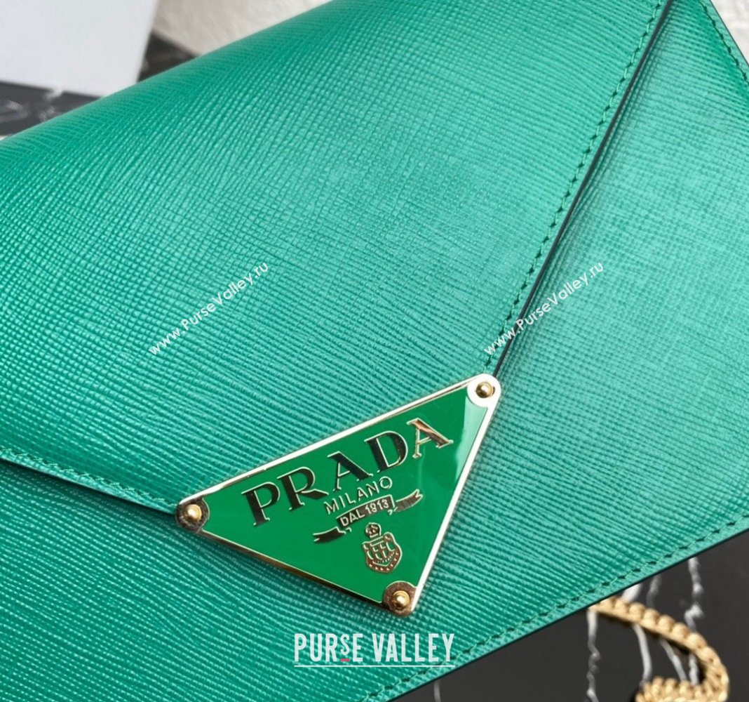 Prada Saffiano Leather Shoulder Bag 1BD318 Green 2024 (YZ-2405241110)