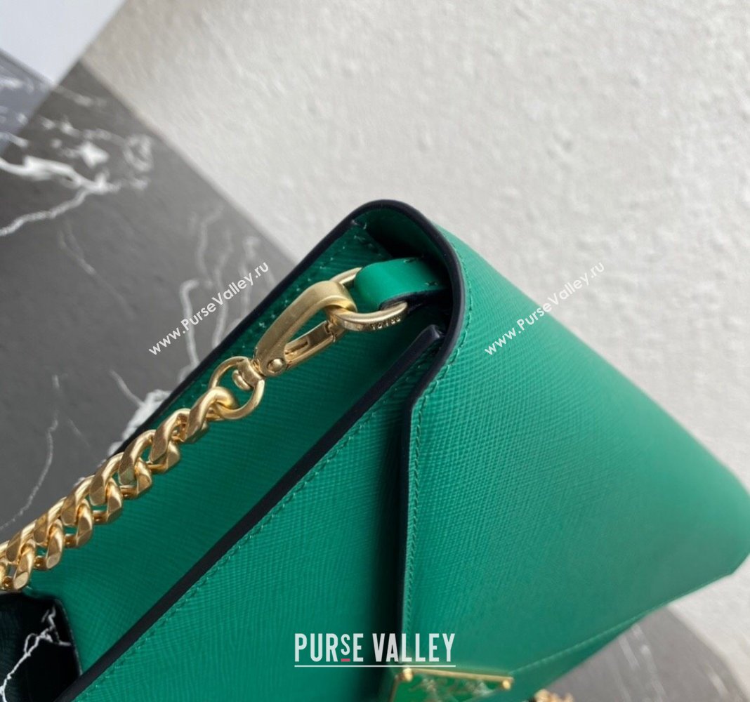 Prada Saffiano Leather Shoulder Bag 1BD318 Green 2024 (YZ-2405241110)