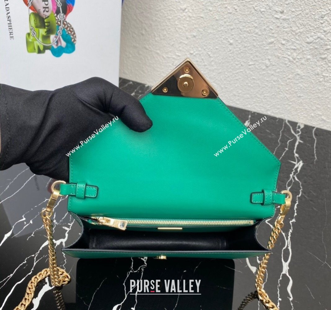 Prada Saffiano Leather Shoulder Bag 1BD318 Green 2024 (YZ-2405241110)