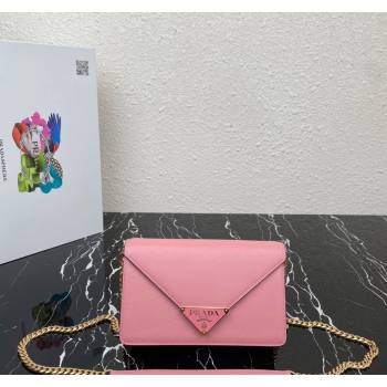 Prada Saffiano Leather Shoulder Bag 1BD318 Pink 2024 (YZ-2405241111)