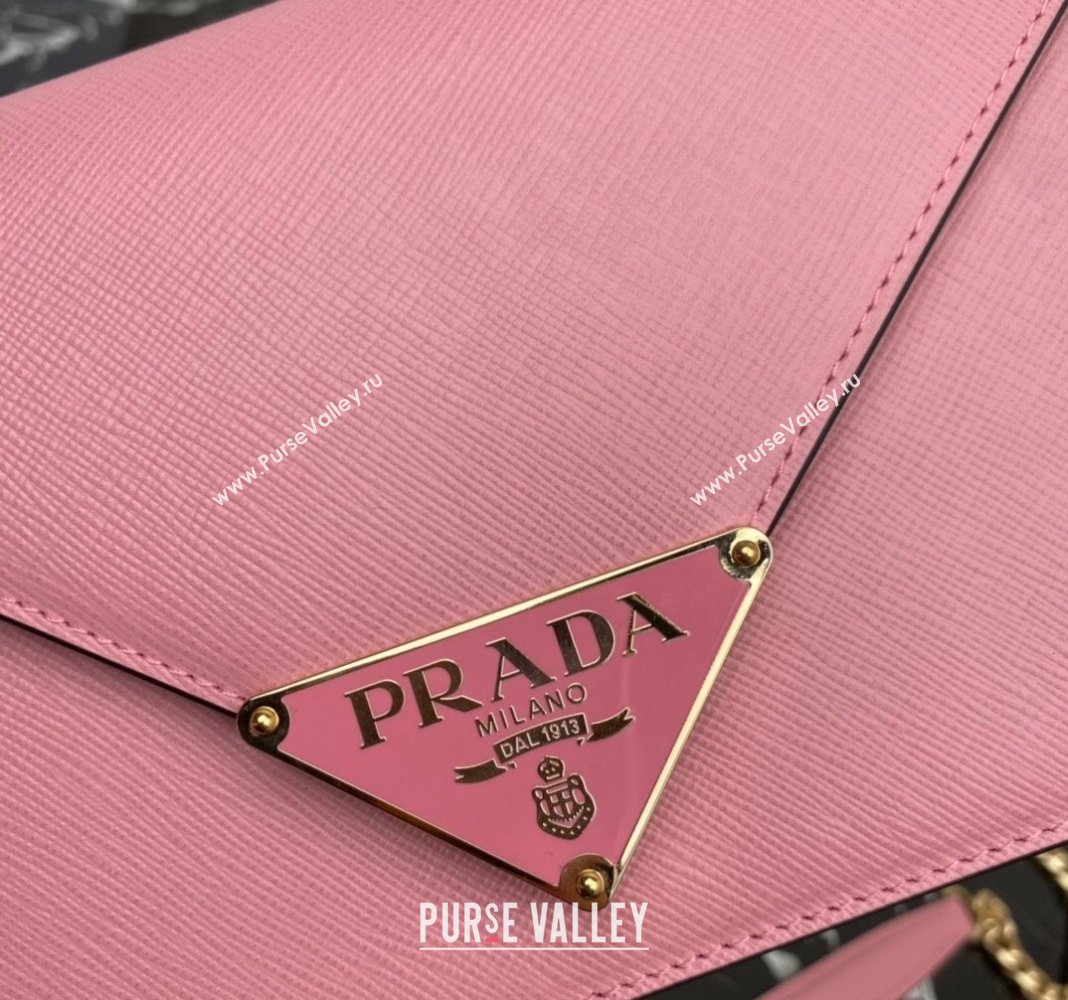 Prada Saffiano Leather Shoulder Bag 1BD318 Pink 2024 (YZ-2405241111)