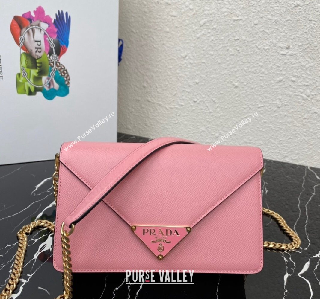 Prada Saffiano Leather Shoulder Bag 1BD318 Pink 2024 (YZ-2405241111)