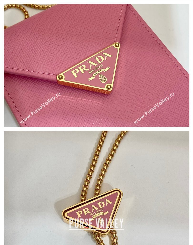 Prada Saffiano leather mini-bag 1BP050 Pink 2023 (YZ-2405241113)