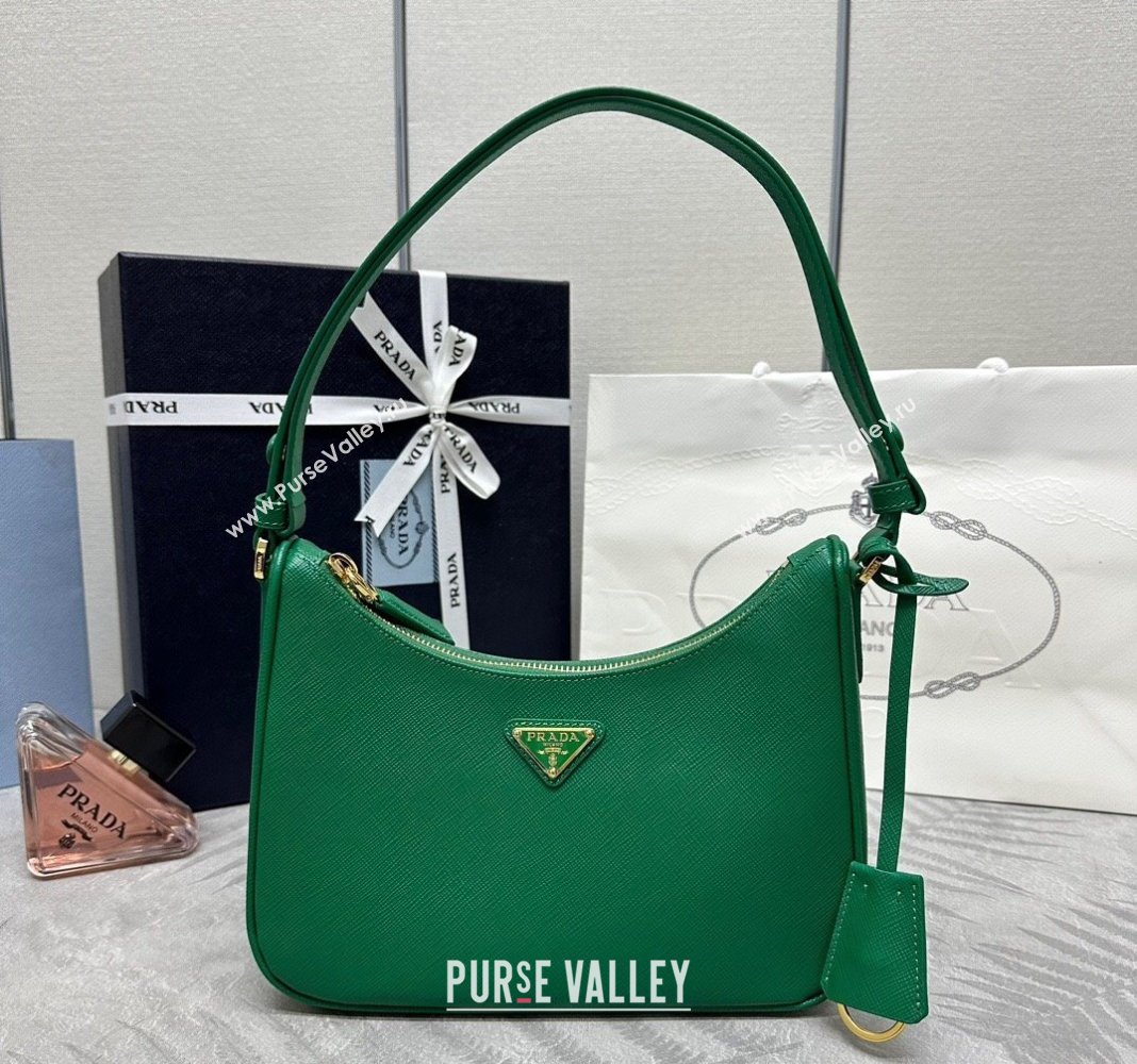 Prada Re-Edition Saffiano leather mini bag Green 2024 1BC204 (YZ-2405241114)