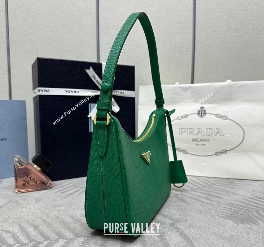 Prada Re-Edition Saffiano leather mini bag Green 2024 1BC204 (YZ-2405241114)