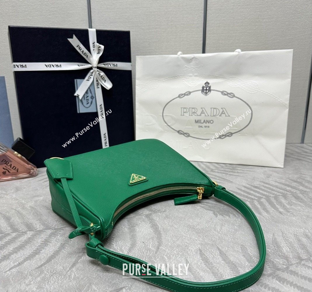 Prada Re-Edition Saffiano leather mini bag Green 2024 1BC204 (YZ-2405241114)