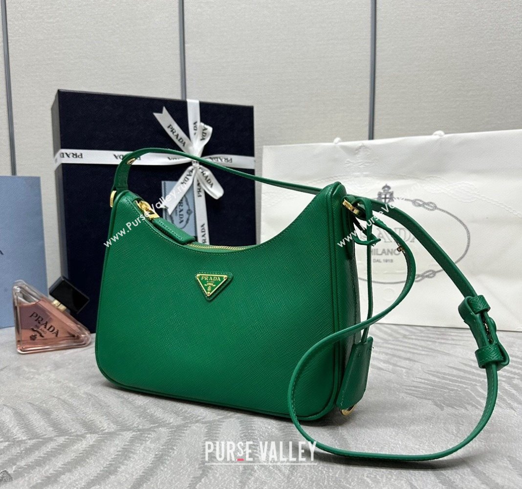 Prada Re-Edition Saffiano leather mini bag Green 2024 1BC204 (YZ-2405241114)