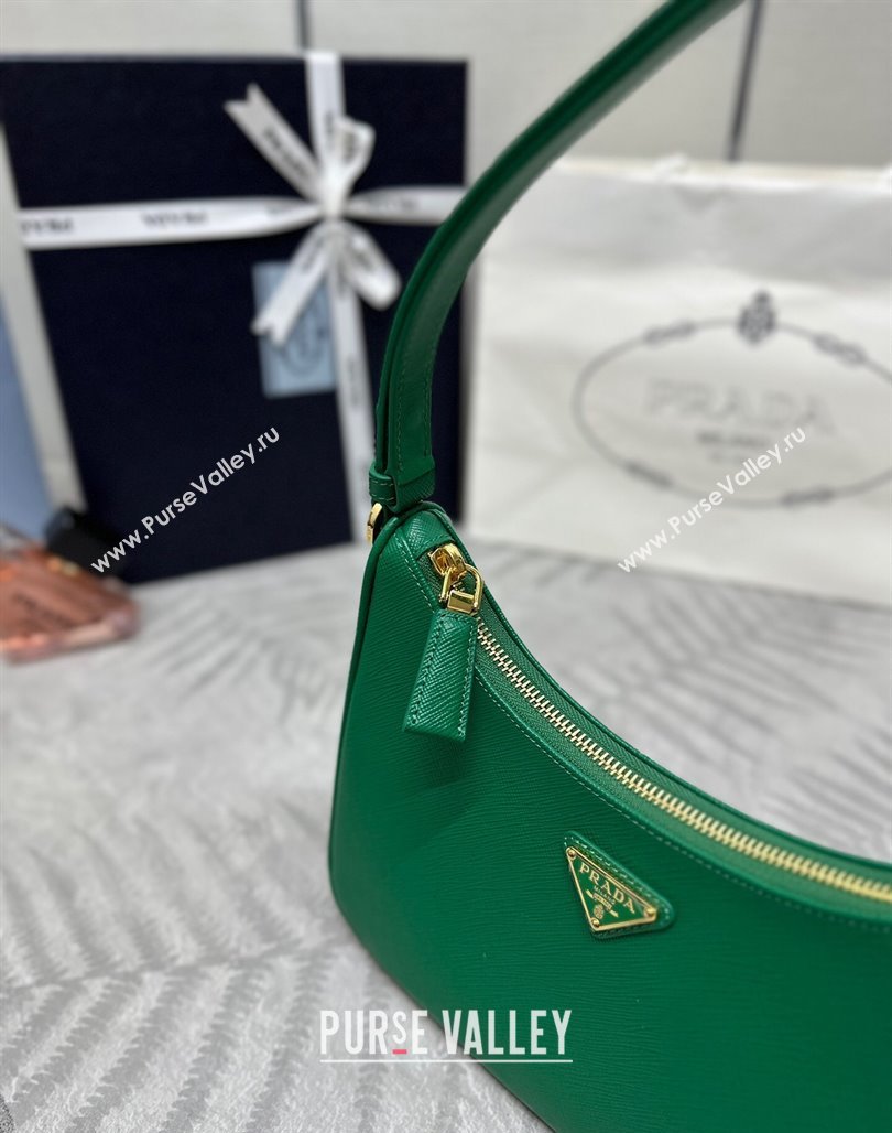 Prada Re-Edition Saffiano leather mini bag Green 2024 1BC204 (YZ-2405241114)