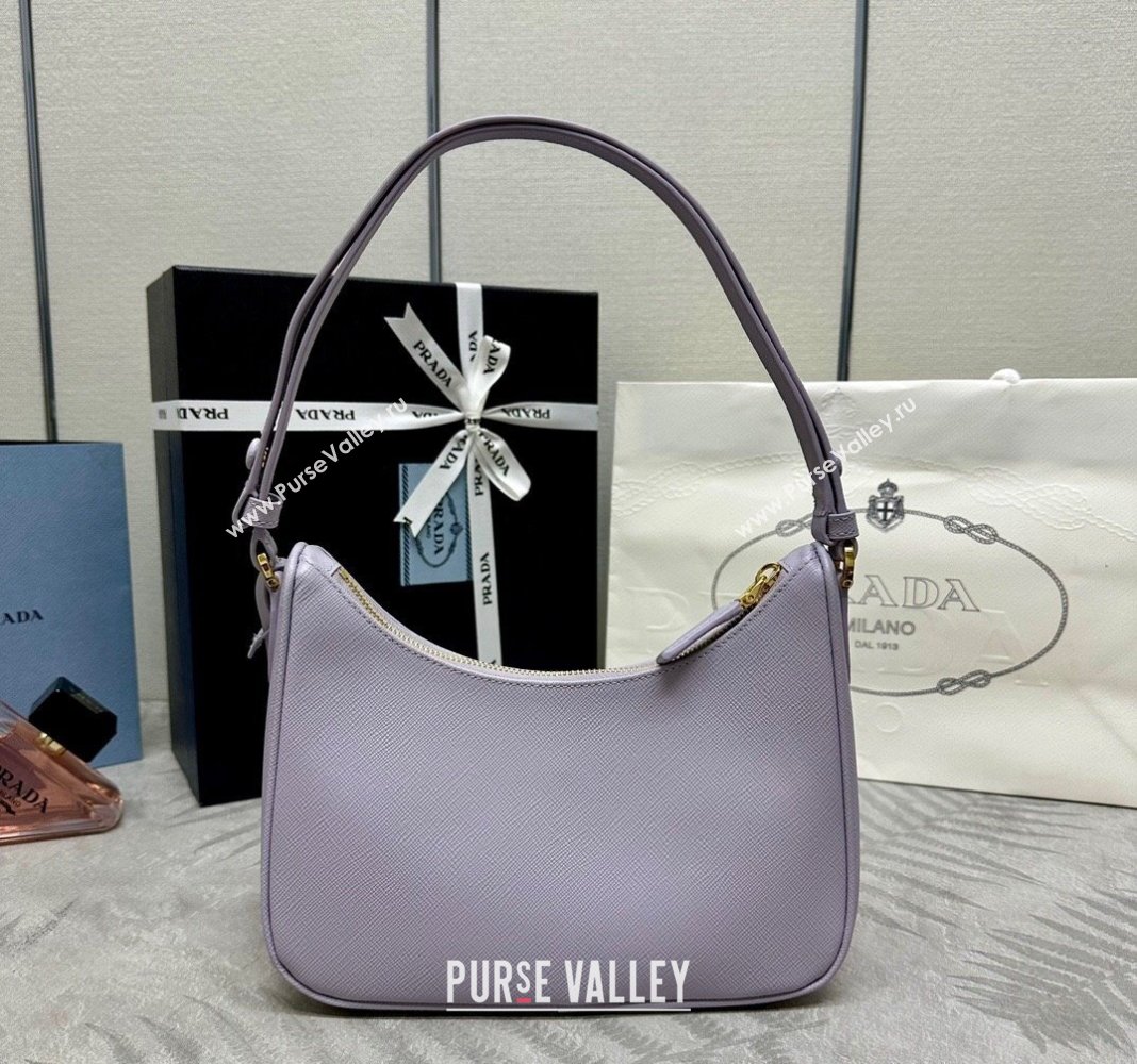 Prada Re-Edition Saffiano leather mini bag Light Purple 2024 1BC204 (YZ-2405241115)