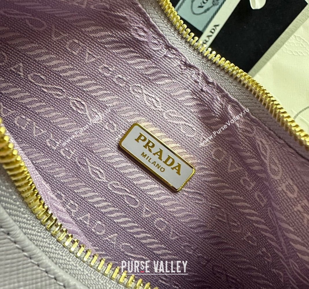 Prada Re-Edition Saffiano leather mini bag Light Purple 2024 1BC204 (YZ-2405241115)