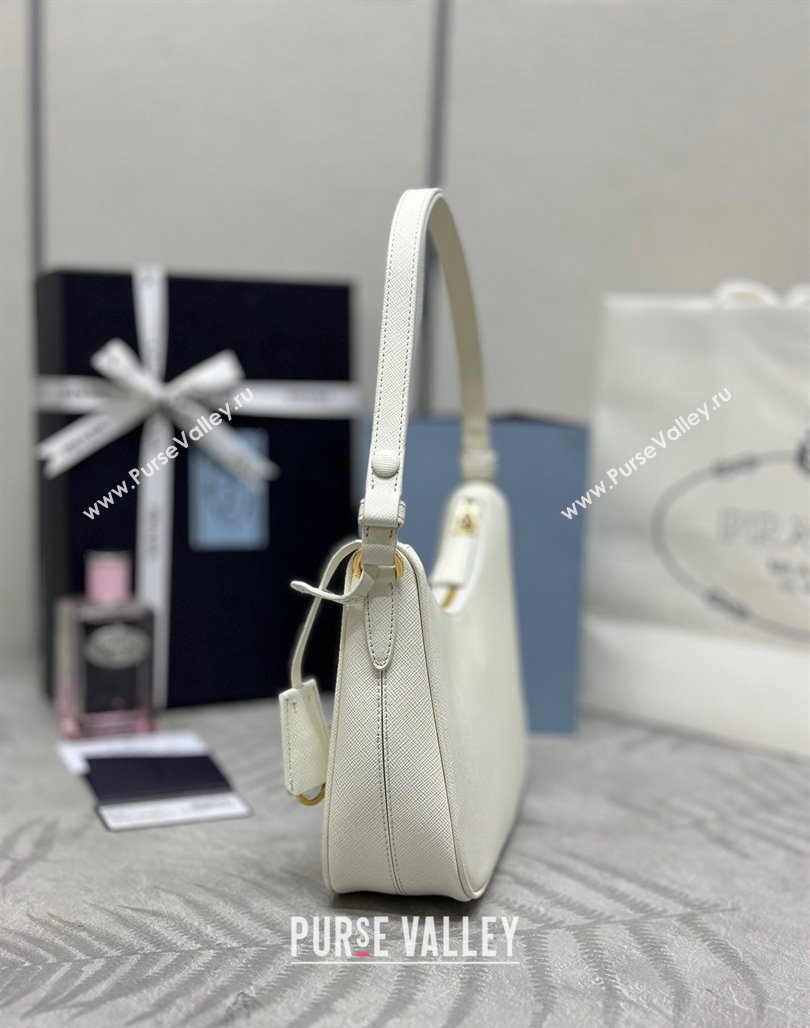 Prada Re-Edition Saffiano leather mini bag White 2024 1BC204 (YZ-2405241116)