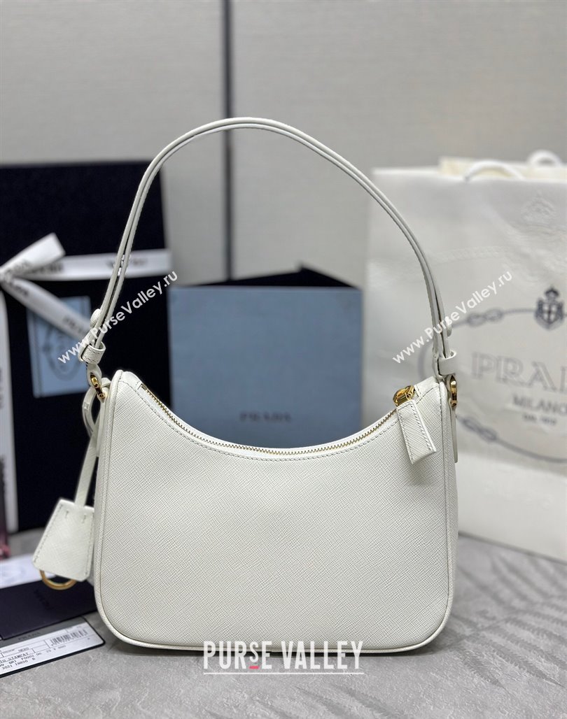 Prada Re-Edition Saffiano leather mini bag White 2024 1BC204 (YZ-2405241116)