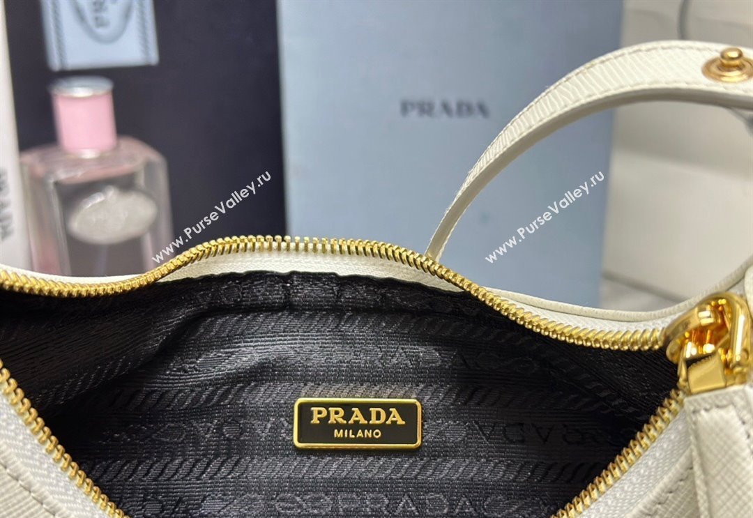 Prada Re-Edition Saffiano leather mini bag White 2024 1BC204 (YZ-2405241116)