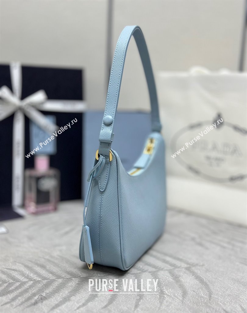 Prada Re-Edition Saffiano leather mini bag Light Blue 2024 1BC204 (YZ-2405241117)