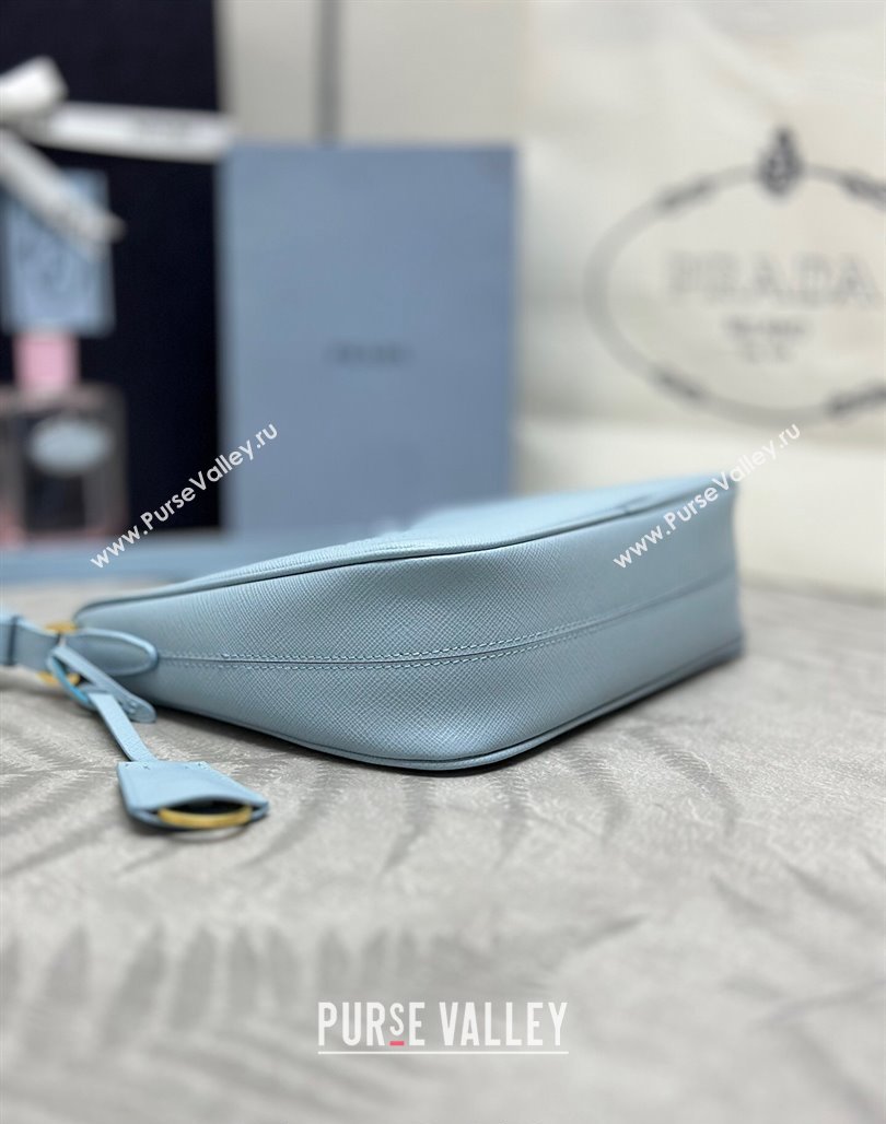 Prada Re-Edition Saffiano leather mini bag Light Blue 2024 1BC204 (YZ-2405241117)