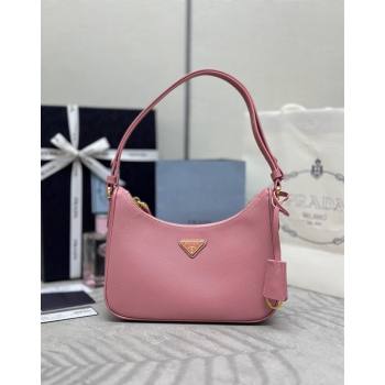 Prada Re-Edition Saffiano leather mini bag Light Pink 2024 1BC204 (YZ-2405241119)