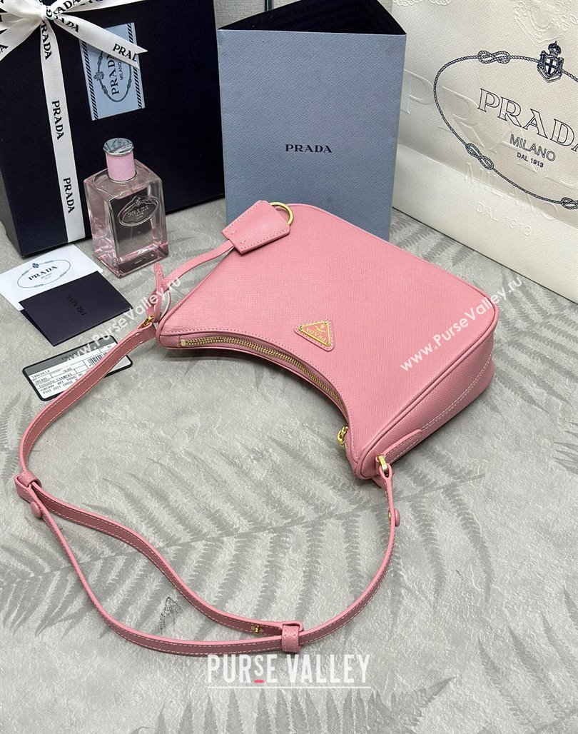 Prada Re-Edition Saffiano leather mini bag Light Pink 2024 1BC204 (YZ-2405241119)