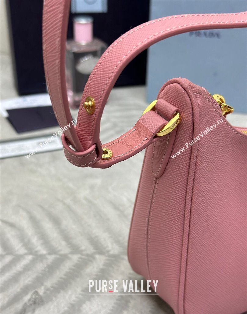 Prada Re-Edition Saffiano leather mini bag Light Pink 2024 1BC204 (YZ-2405241119)