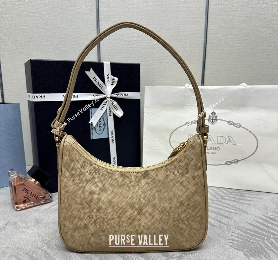 Prada Re-Edition Saffiano leather mini bag Beige 2024 1BC204 (YZ-2405241120)