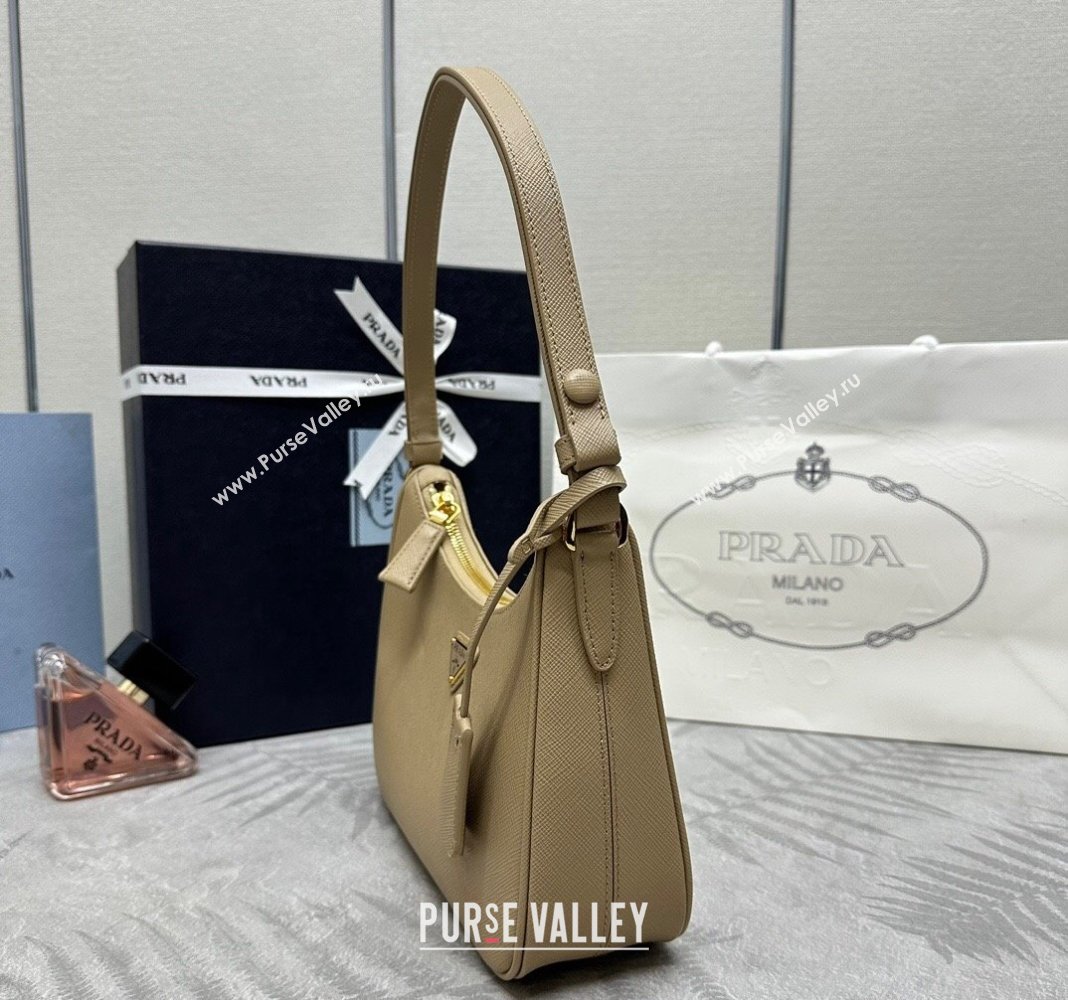 Prada Re-Edition Saffiano leather mini bag Beige 2024 1BC204 (YZ-2405241120)