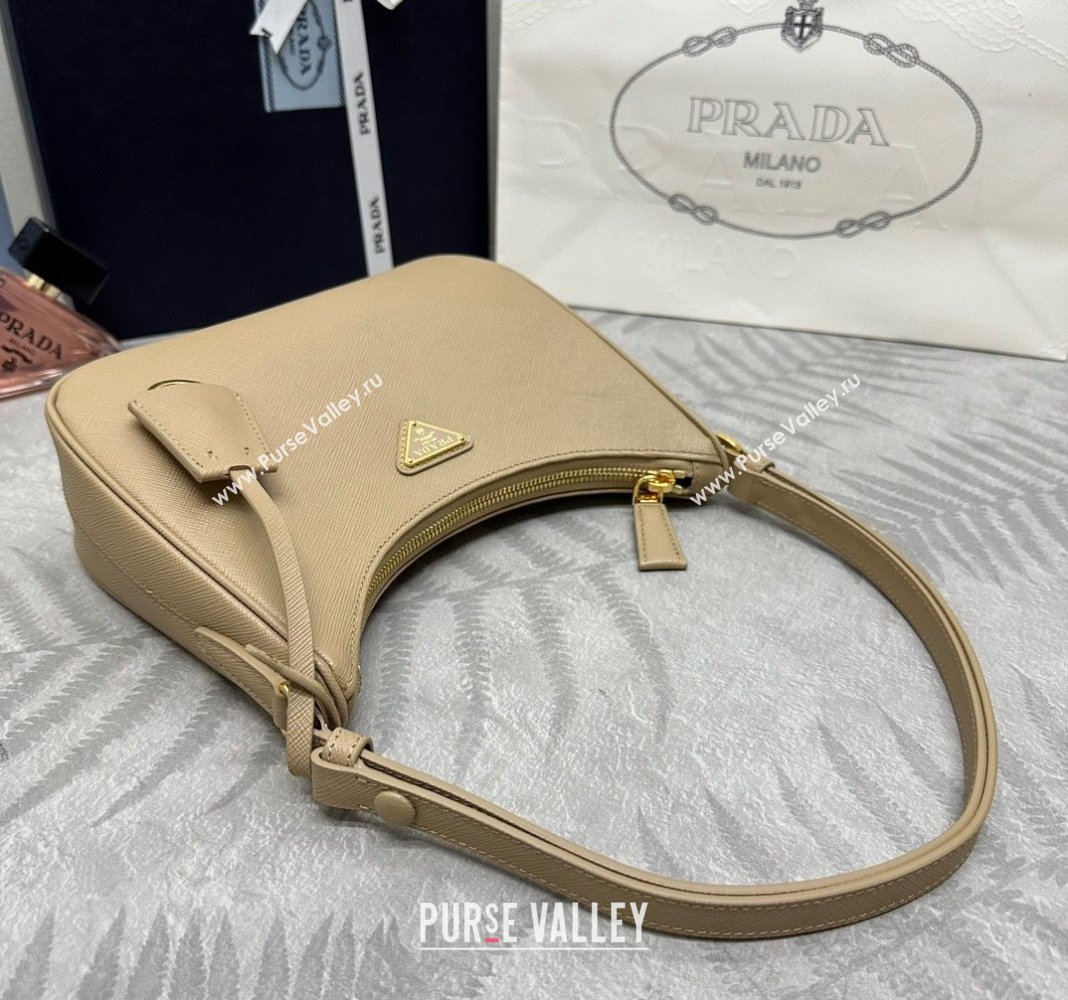 Prada Re-Edition Saffiano leather mini bag Beige 2024 1BC204 (YZ-2405241120)