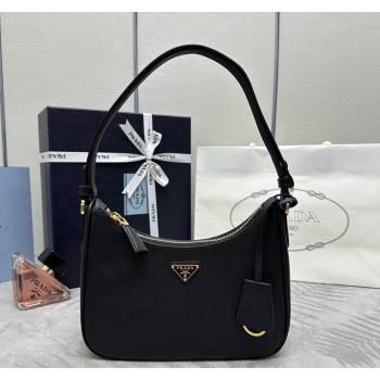 Prada Re-Edition Saffiano leather mini bag Black 2024 1BC204 (YZ-2405241121)