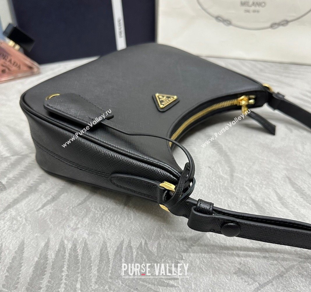 Prada Re-Edition Saffiano leather mini bag Black 2024 1BC204 (YZ-2405241121)