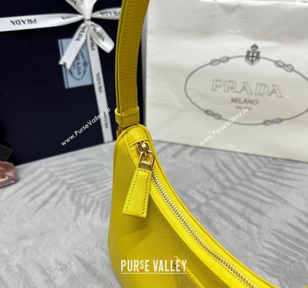 Prada Re-Edition Saffiano leather mini bag Yellow 2024 1BC204 (YZ-2405241122)