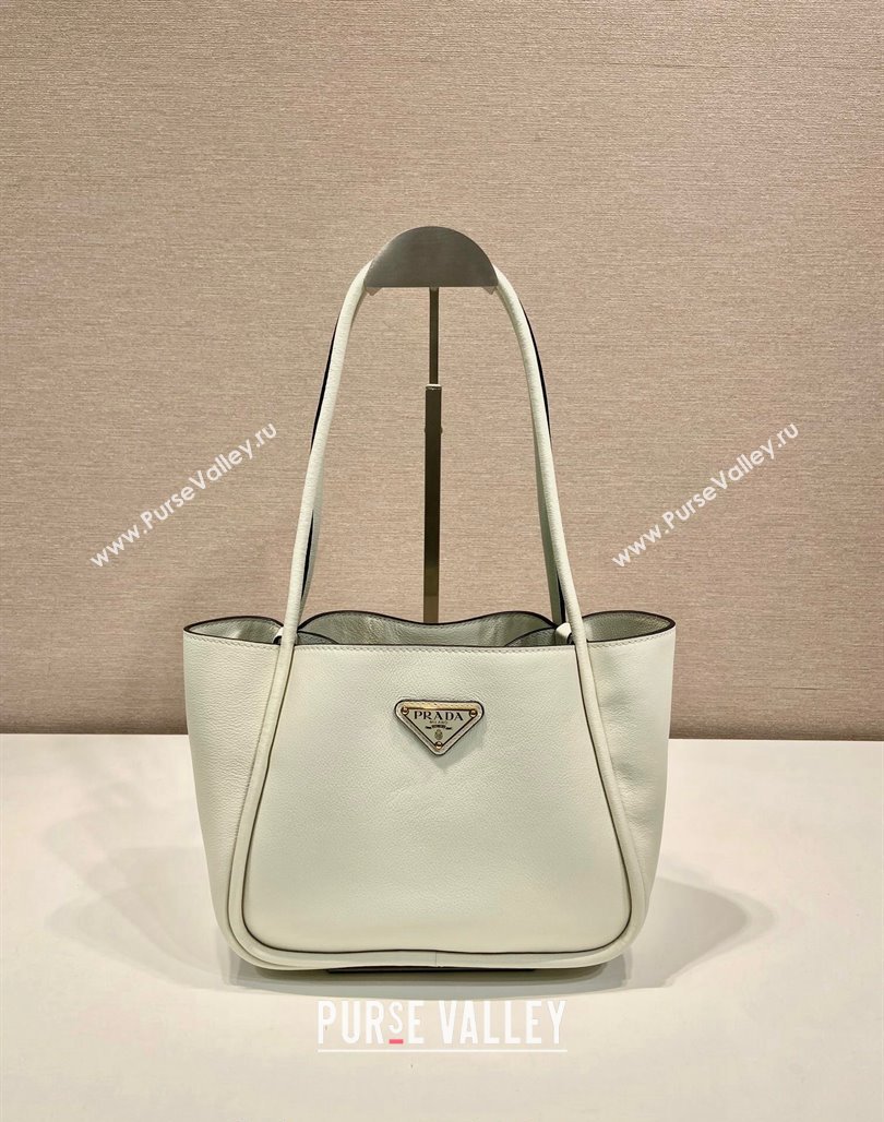 Prada Grained Leather Tote bag 1BG539 White 2024 (YZ-2405241124)