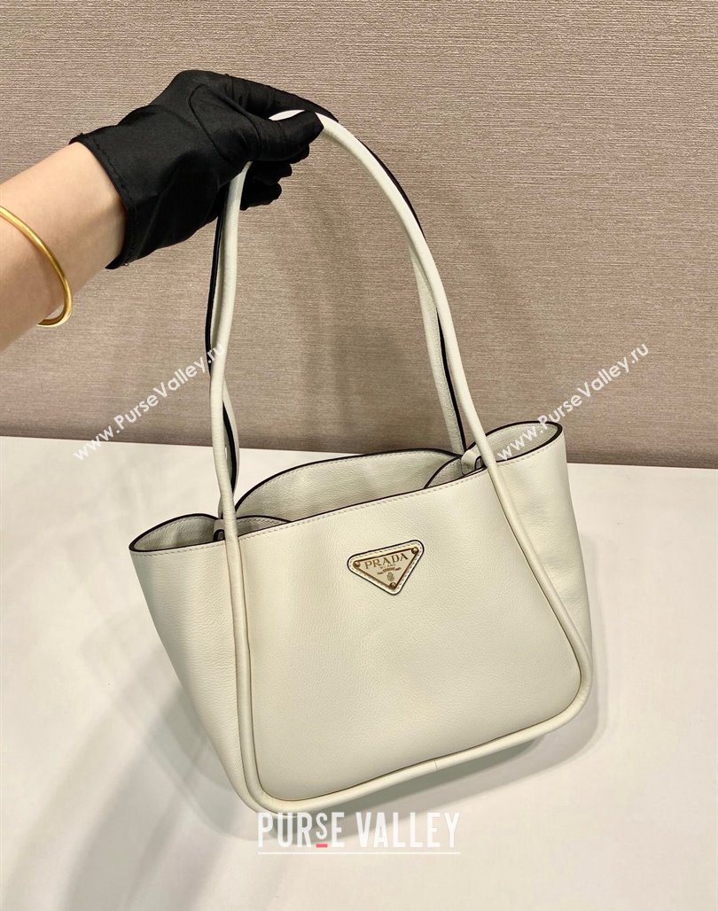 Prada Grained Leather Tote bag 1BG539 White 2024 (YZ-2405241124)