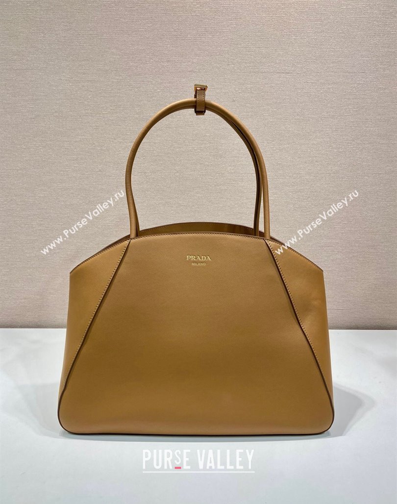 Prada Large Leather Tote bag Brown 2024 1BG510 (YZ-240524001)