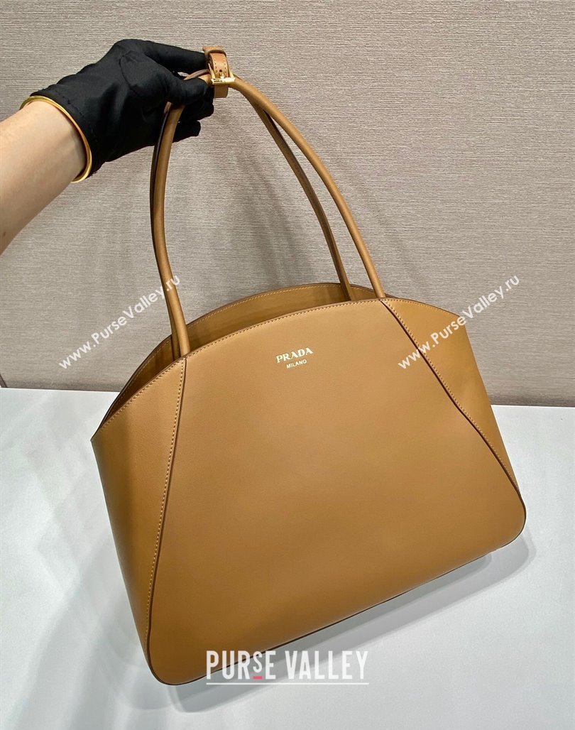 Prada Large Leather Tote bag Brown 2024 1BG510 (YZ-240524001)