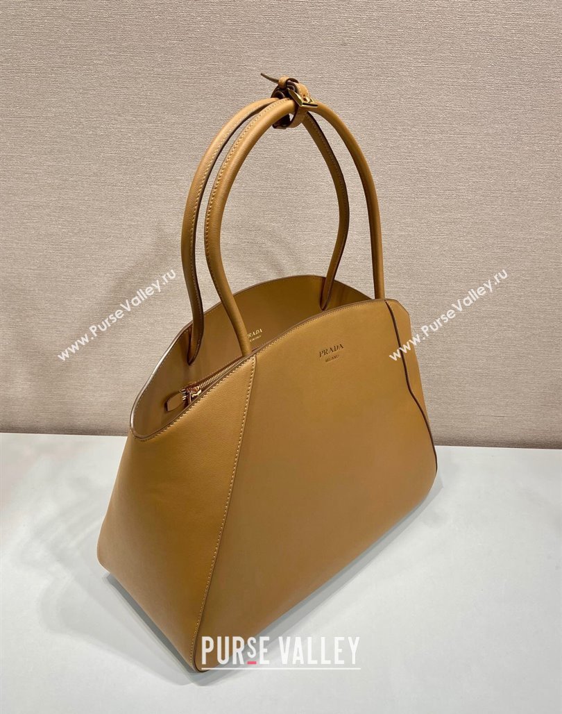 Prada Large Leather Tote bag Brown 2024 1BG510 (YZ-240524001)