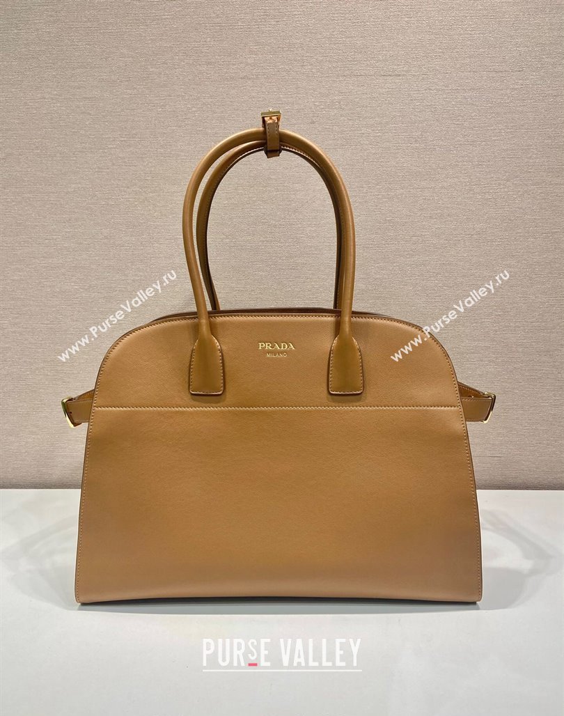 Prada Large Leather Tote bag with Buckle Brown 2024 1BG508 (YZ-240524003)