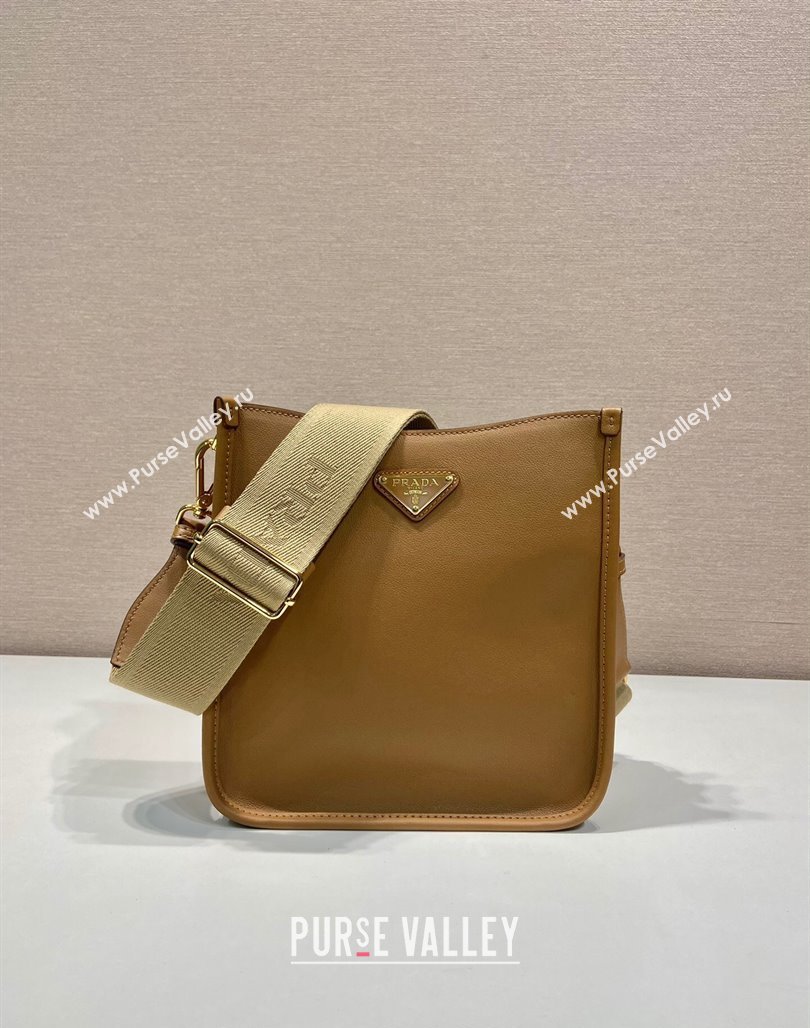 Prada Leather Bucket bag 1BH220 Brown 2024 (YZ-240524015)