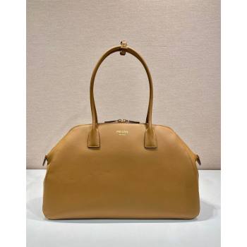 Prada Large Leather Tote bag with zipper closure Brown 2024 1BG506 (YZ-240524005)