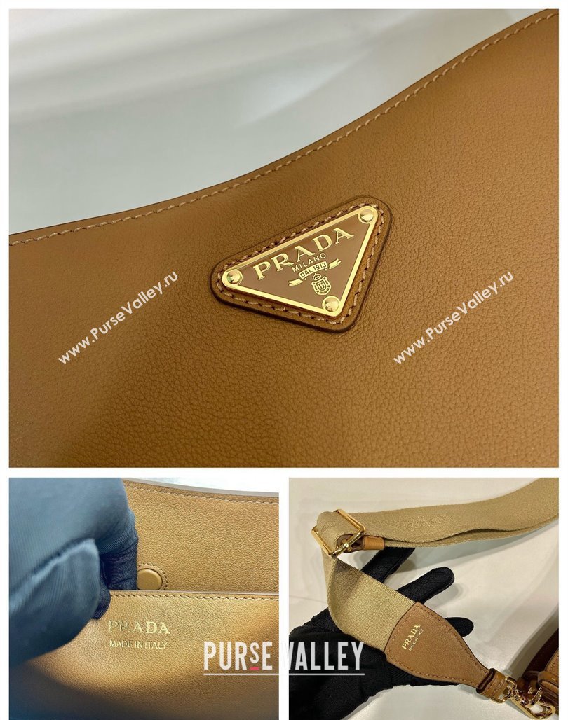 Prada Leather Bucket bag 1BH220 Brown 2024 (YZ-240524015)