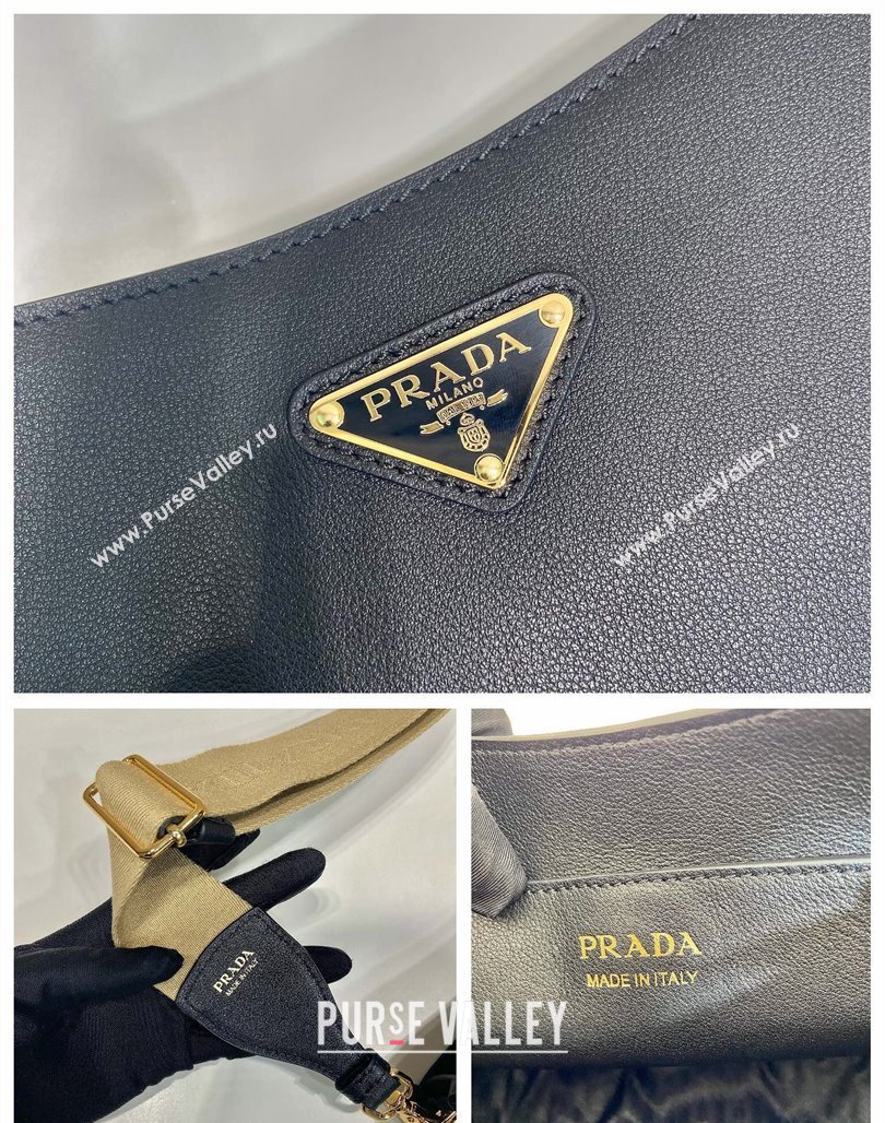 Prada Leather Bucket bag 1BH220 Black 2024 (YZ-240524016)