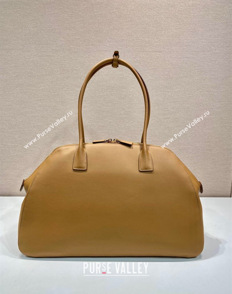 Prada Large Leather Tote bag with zipper closure Brown 2024 1BG506 (YZ-240524005)