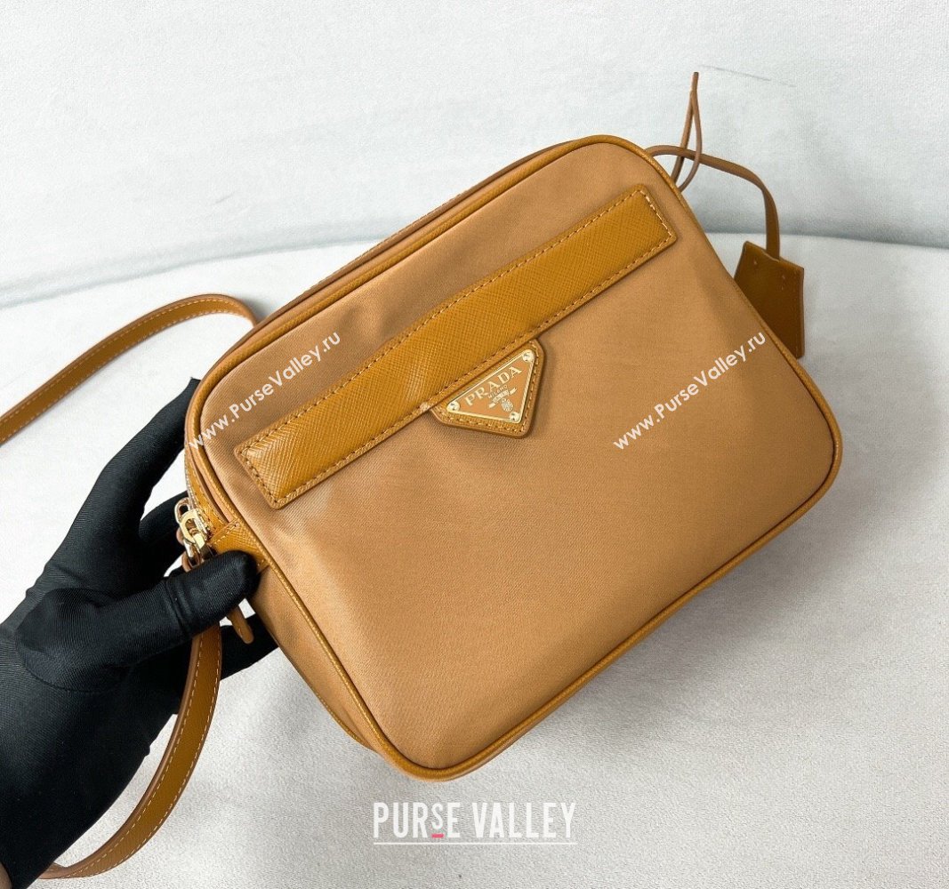 Prada Prada Re-Edition 1978 Re-Nylon and Saffiano leather mini shoulder bag Brown 2024 1BH218 (YZ-240524019)