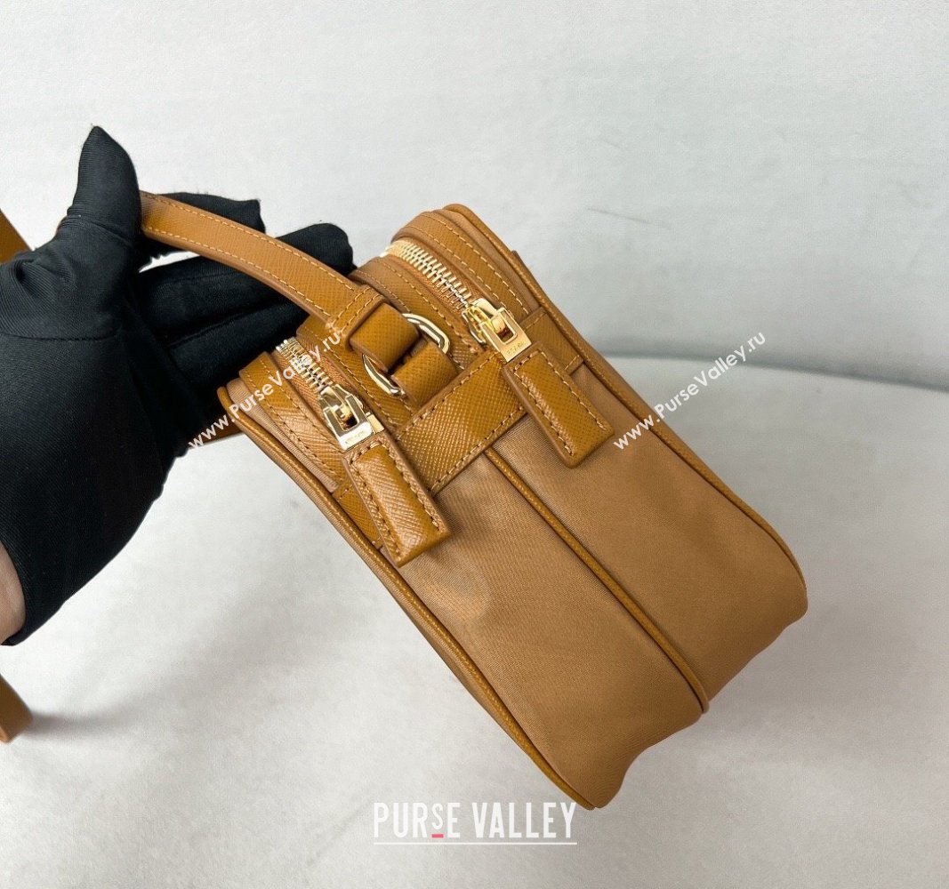 Prada Prada Re-Edition 1978 Re-Nylon and Saffiano leather mini shoulder bag Brown 2024 1BH218 (YZ-240524019)